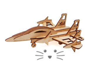 Puzzle 3D. Avión F17 para armar