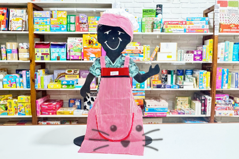 Delantal de Cocina a rayas con Gorro