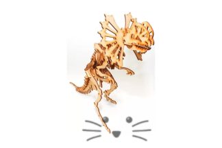 Puzzle 3D. Dilofosaurio para armar