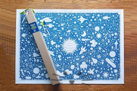 Lámina Gigante para Pintar. Viaje a las Estrellas