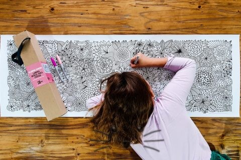 Lámina Mural para Pintar. Flower Power