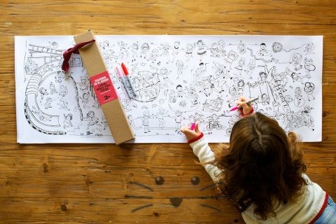 Lámina Mural para Pintar. Juguemos en el Mundo