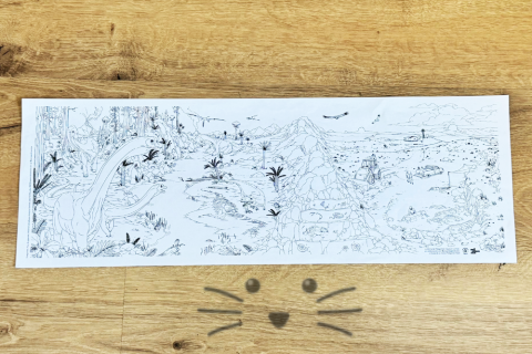 Lámina Mural para Pintar. Patagotitan Rey de Gigantes