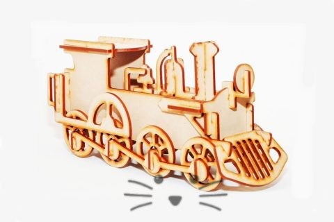 Puzzle 3D. Locomotora para armar