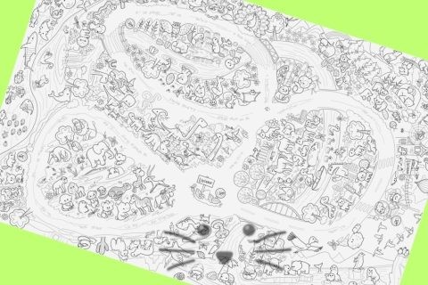 Lona Gigante para Pintar y Lavar. Animalitos