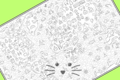 Lona Gigante para Pintar y Lavar. Mapamundi