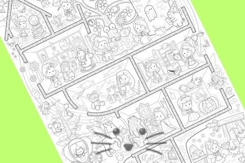 Lona Gigante para Pintar y Lavar. Princesas