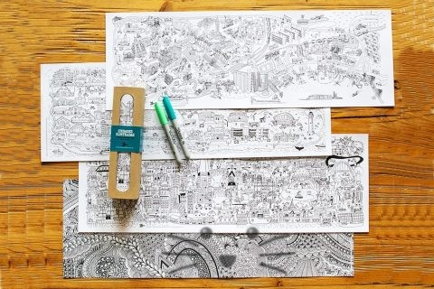 Pack x4 Láminas para Pintar. Colección: Ciudades