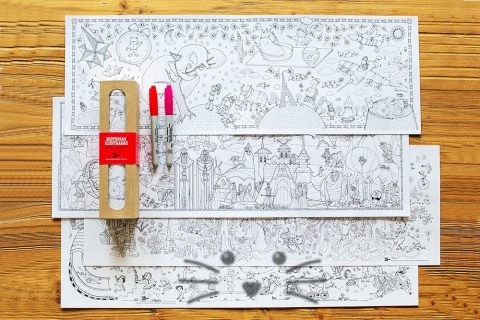 Pack x4 Láminas para Pintar. Colección: Historias Ilustradas