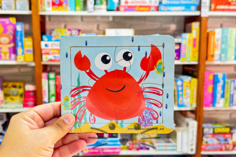 Rompecabezas de 4 piezas. Cangrejo