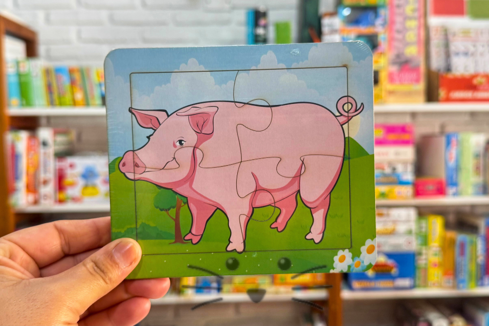 Rompecabezas de 4 piezas. Chanchito