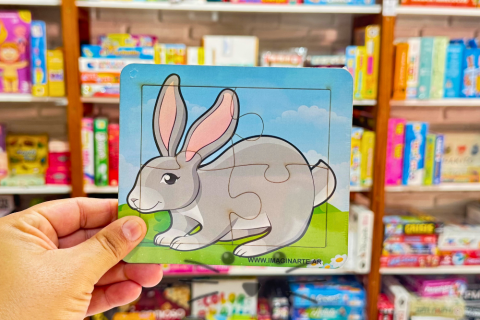 Rompecabezas de 4 piezas. Conejo