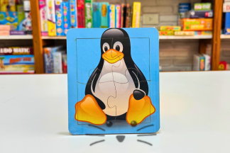Rompecabezas de 4 piezas. Pingüino