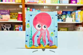 Rompecabezas de 4 piezas. Pulpo