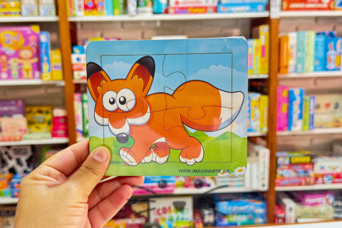 Rompecabezas de 4 piezas. Zorro