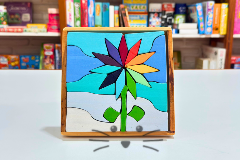 Rompecabezas de Madera – Flor Multicolor