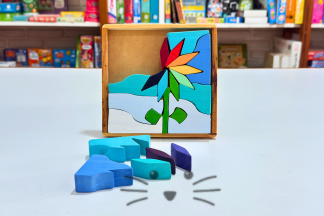 Rompecabezas de Madera – Flor Multicolor