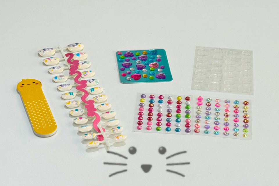 Tachan Set De Manicura Infantil Con Secador De Uñas, Kit Completo Con Esmaltes, Purpurina Y Adhesivos Brillantes Para Peques