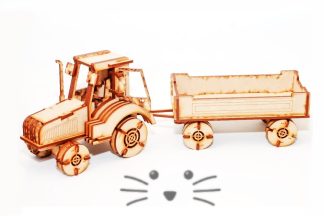 Puzzle 3D. Tractor con acoplado para armar