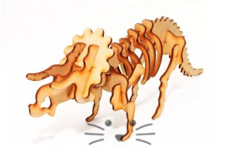 Puzzle 3D. Triceratops para armar