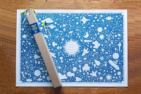 Lámina Gigante para Pintar. Viaje a las Estrellas